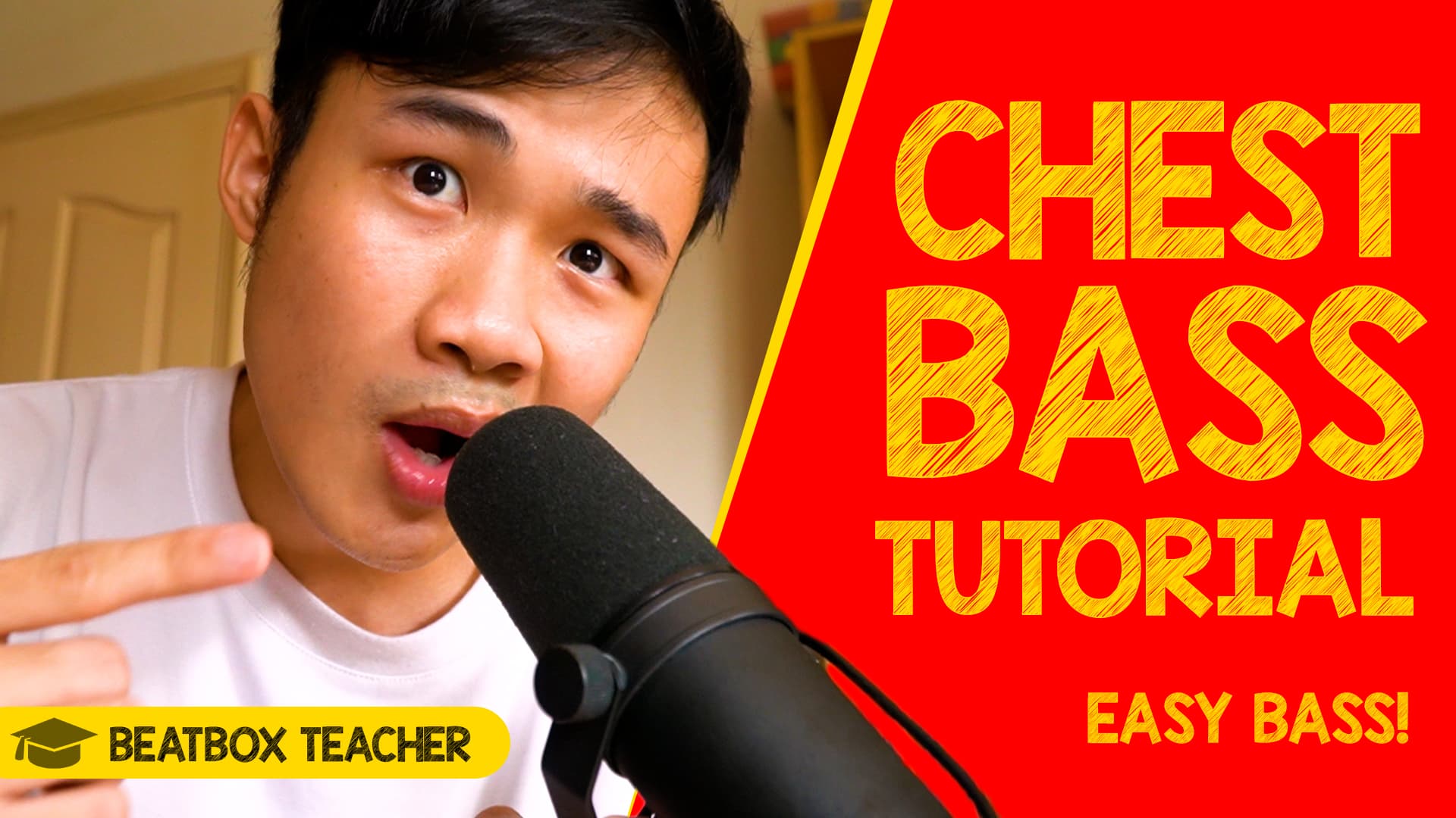 A beatboxer performing throat bass, demonstrating deep vocal technique